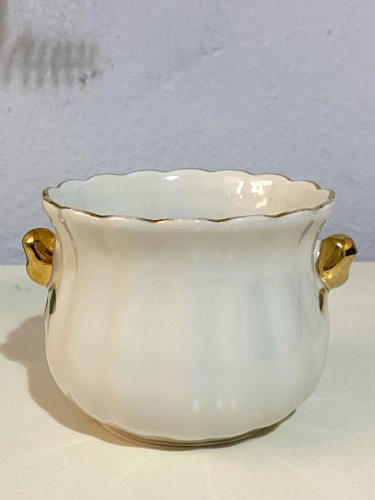 Antika İTALYAN “ Capodimonte “ Damgalı Altın Çiçekli Porselen Şekerlik - 15