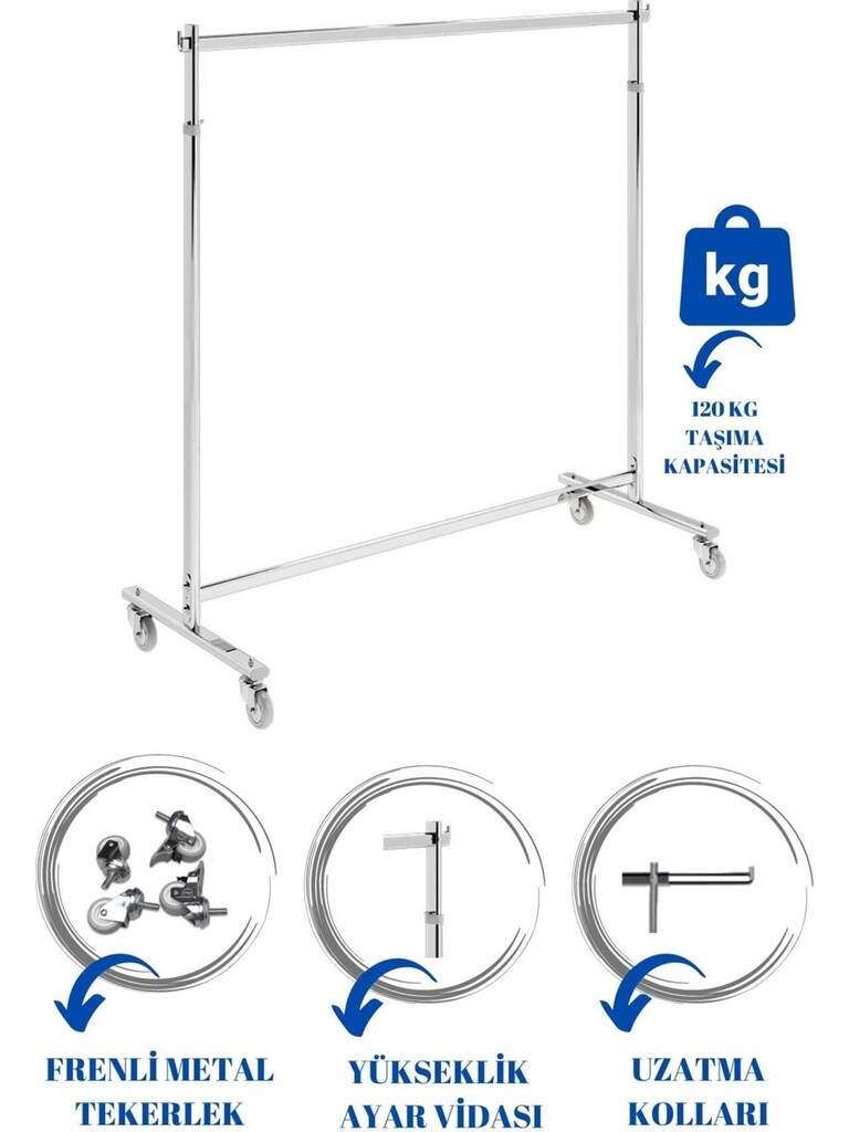 Tekstil Askılık / Tek Kat Askılık / Gömlek Askı Standı / Eşşek Askılık - 3