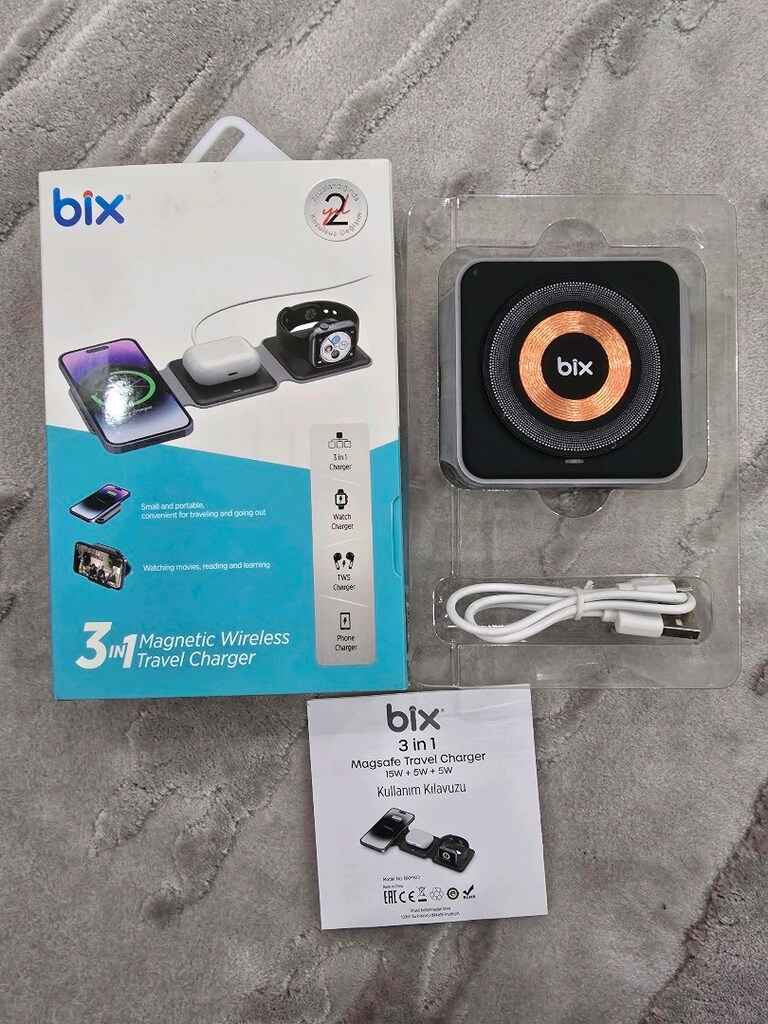 Bix 3’ü 1 Arada Kablosuz Şarj Cihazı - 3