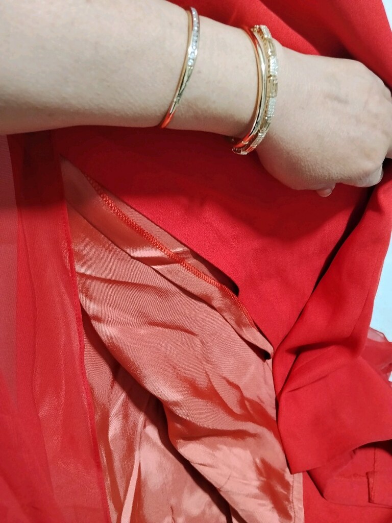 kırmızı işlemeli abiye elbise(karşıyaka) - 7