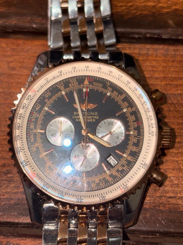 Breitling Navitimer World GMT Tasarım Kol Saati - Çelik Çift Renk