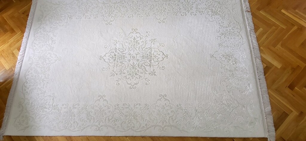 Beyaz Simli ipek Halı - 8