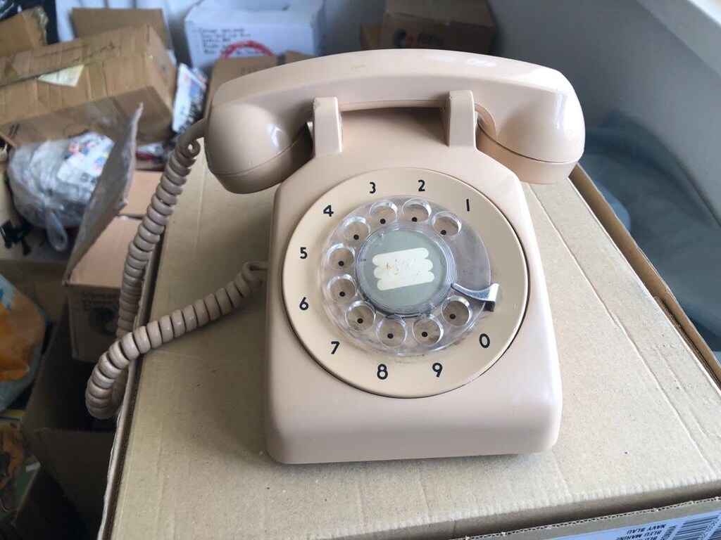 netaş çevirmeli gri telefon