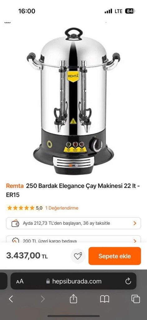 Remta 250 bardak Çay makinesi - Mutfak Gereçleri ve Sofra - 1673816687