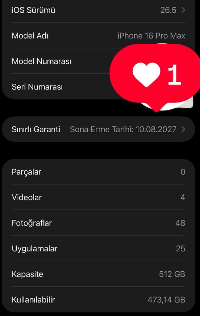 iPhone 16 Pro Max 512 GB Yurt içi 11 ay Garantili Nokta hatasız - 3