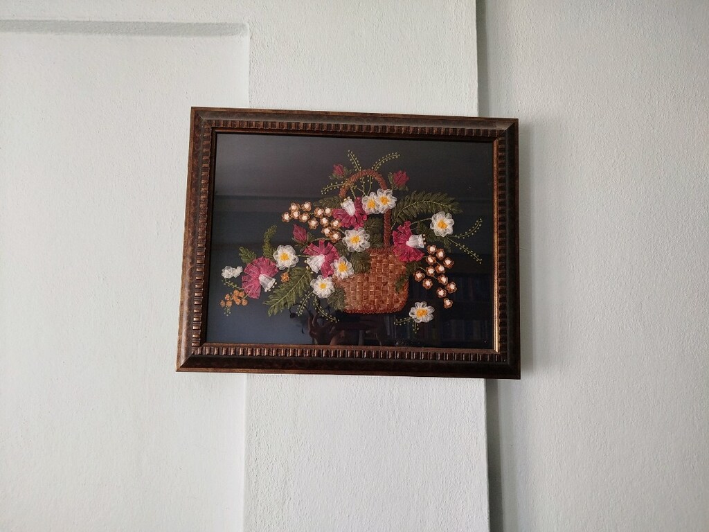Vintage El yapımı tablo 52x66 cm - 13