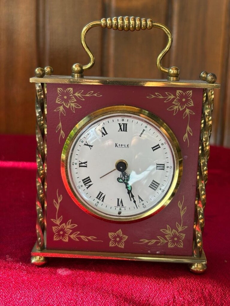Kiple West Germany Vintage Kurmalı Masa Saati - Kusursuz Çalışır Durum - 7