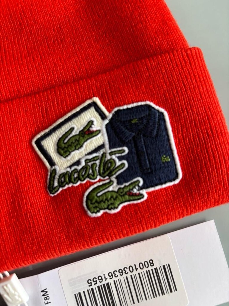 Orijinal lacoste bere unisex kırmızı renk sıfır etiketli - 7