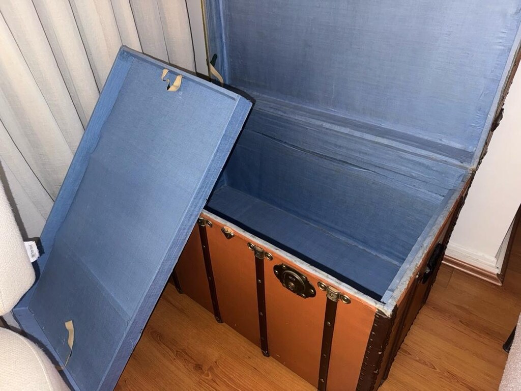 1930’lar Orijinal Deri Seyahat Sandığı (Steamer Trunk) – Koleksiyonluk - 7