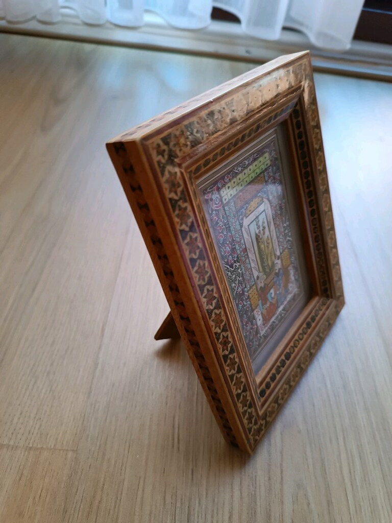 1960's Geleneksel Minyatür İran Sanatı Tamamı El İşçiliği Tablo - 5