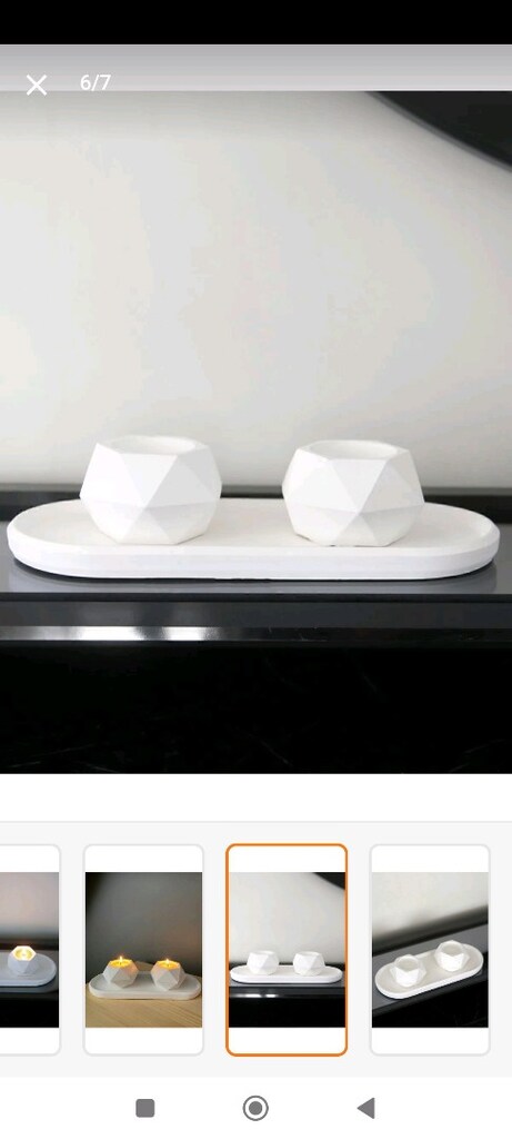 dekoratif oval tabak ve beton mumluk - 2