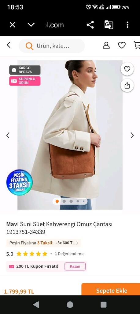 MAVİ SÜET ÇANTA - 5