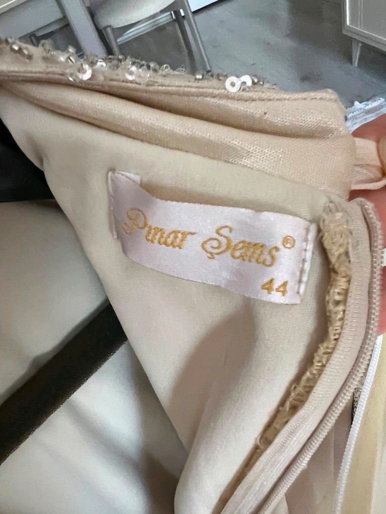 Şampanya Tonlarında Işıltılı Abiye - 7