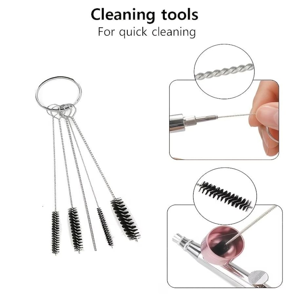 Profesyonel Airbrush Sprey Boya Tabancası Kompresör HORTUMLU Set - 5