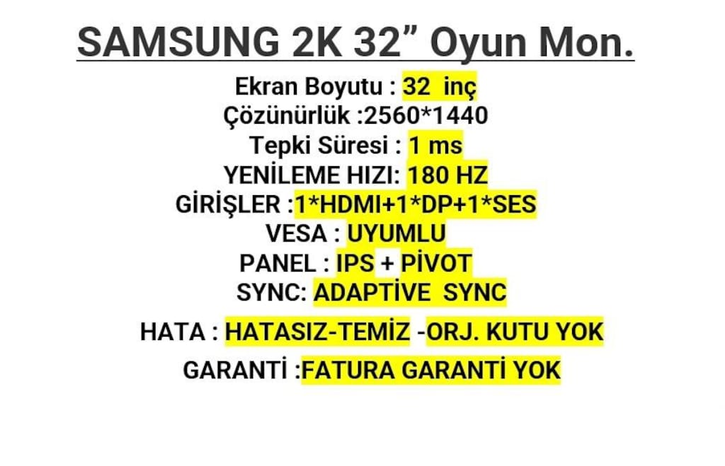 SAMSUNG 2K 32” Oyun Monitörü - 7