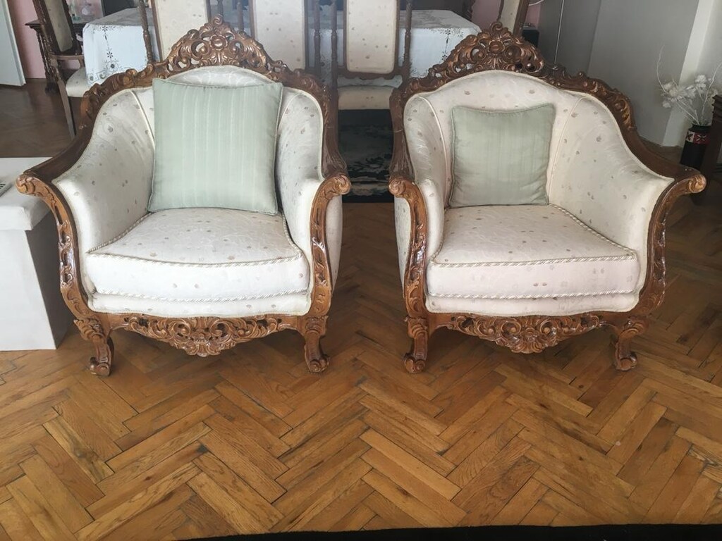 El Oyması Ceviz Koltuk Takımı - 4