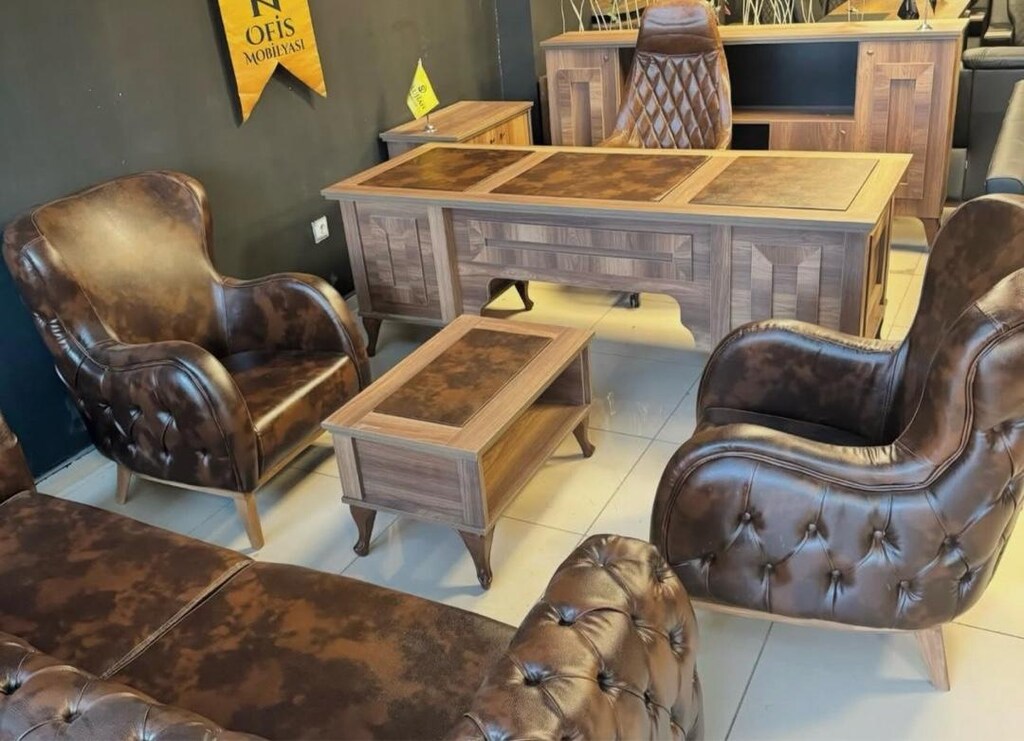 KAPIDA ÖDEME KAMPANYALI GRANJ CHESTER ULTRA LÜKS OFİS MOBİLYA TAKIMI - 2