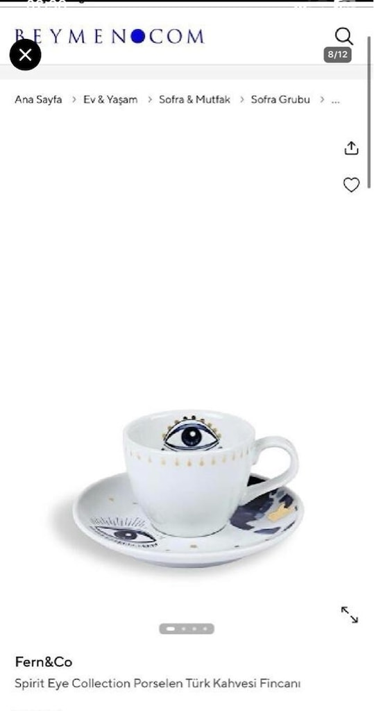 Fern&Co Sprit Eye El Boyama Porselen Fincan - 11