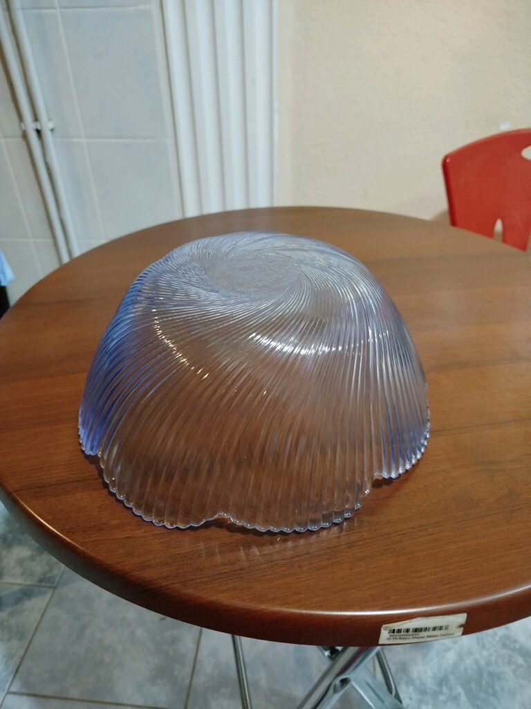 Büyük boy mavi cam meyvelik kase genişlik 29.5 cm boy 11.5 cm - 10