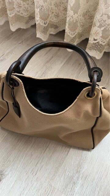 Orjinal Gucci Canvas Wooden Handle Hobo Bag Brown Çanta
