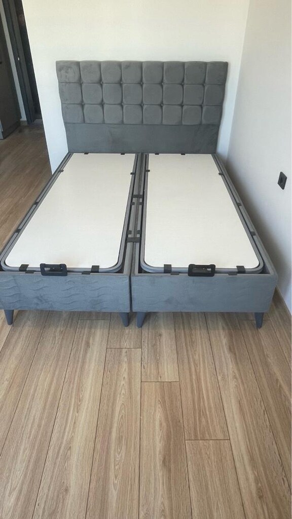 çift kişilik baza başlık pedli ortopedik yatak - 3