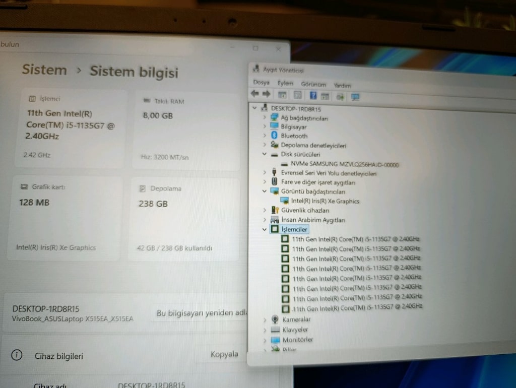 Temiz ve Kutulu i5 ASUS Vivobook - 9