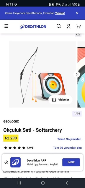 Decathlon Okculuk Seri, sifir ayarinda