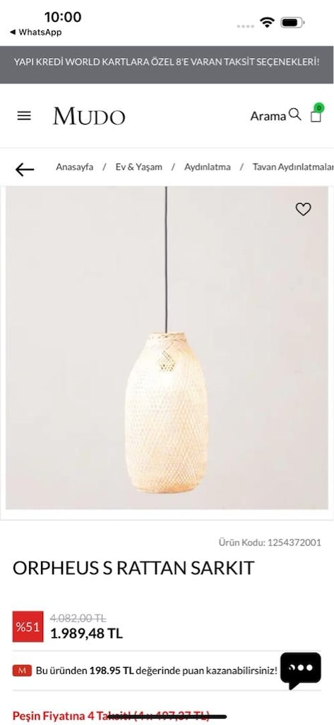 Mudo tasarım rattan avize - 7