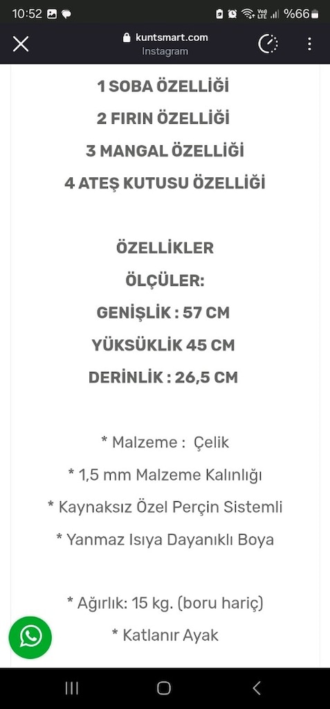 KUNTSMART KATLANIR KAMP SOBASI KUZİNE - 5