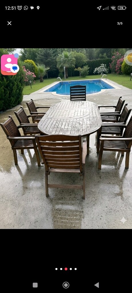 SUMMER GARDEN %100 ORİJİNAL TİK (TEAK) İTHAL BAHÇE / BALKON TAKIMI - 3