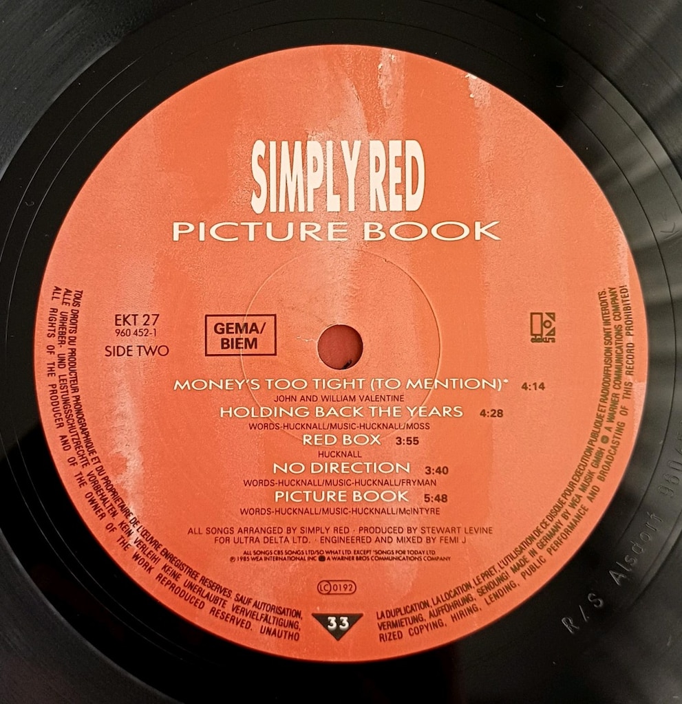 SİMPLY RED PİCTURE BOOK DÖNEM LP PLAK 33RPM - 6