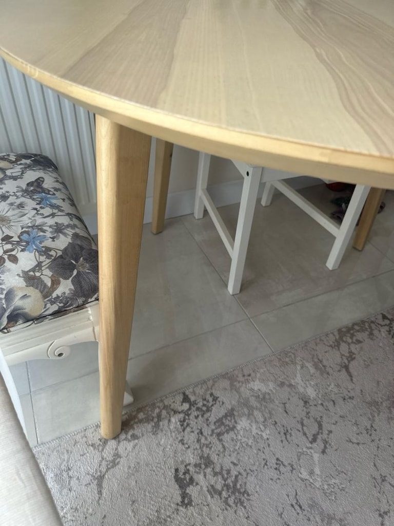 ikea lisabo masif yuvarlak masa - 3