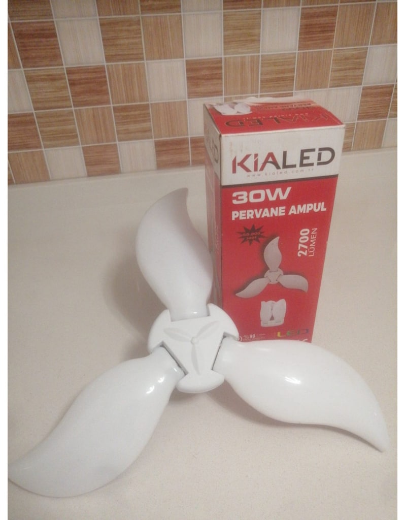 3 ADET KİALED 30W MANGO PERVANE LED AMPUL BEYAZ IŞIK 2700 LÜMEN - 8