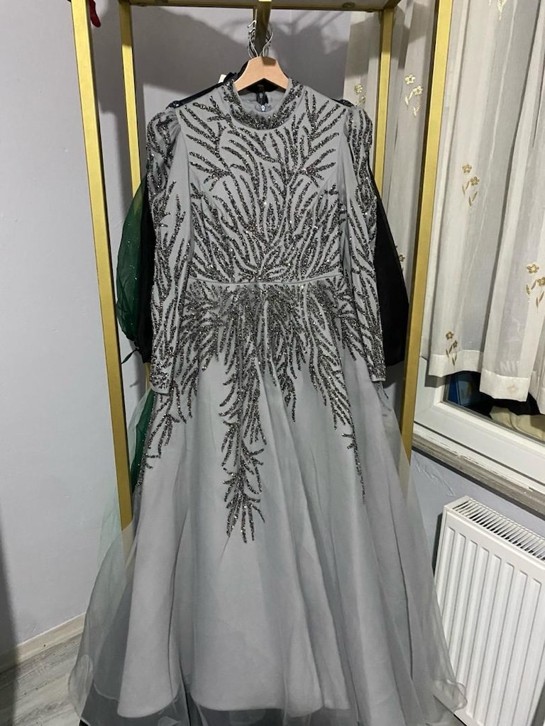 taşlı ağır abiye elbise - 3