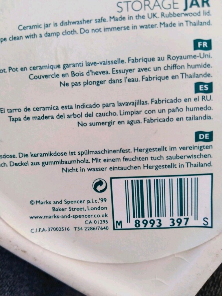 Vintage 1999 Marks & Spencer Home 3'lü Seramik Saklama Kavanozu Seti - 3