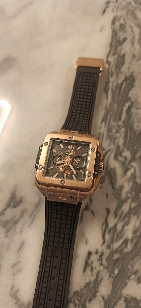 hublot fonksiyonlu takvimli çelik kasa silikon kordon pilli kol saati - 4