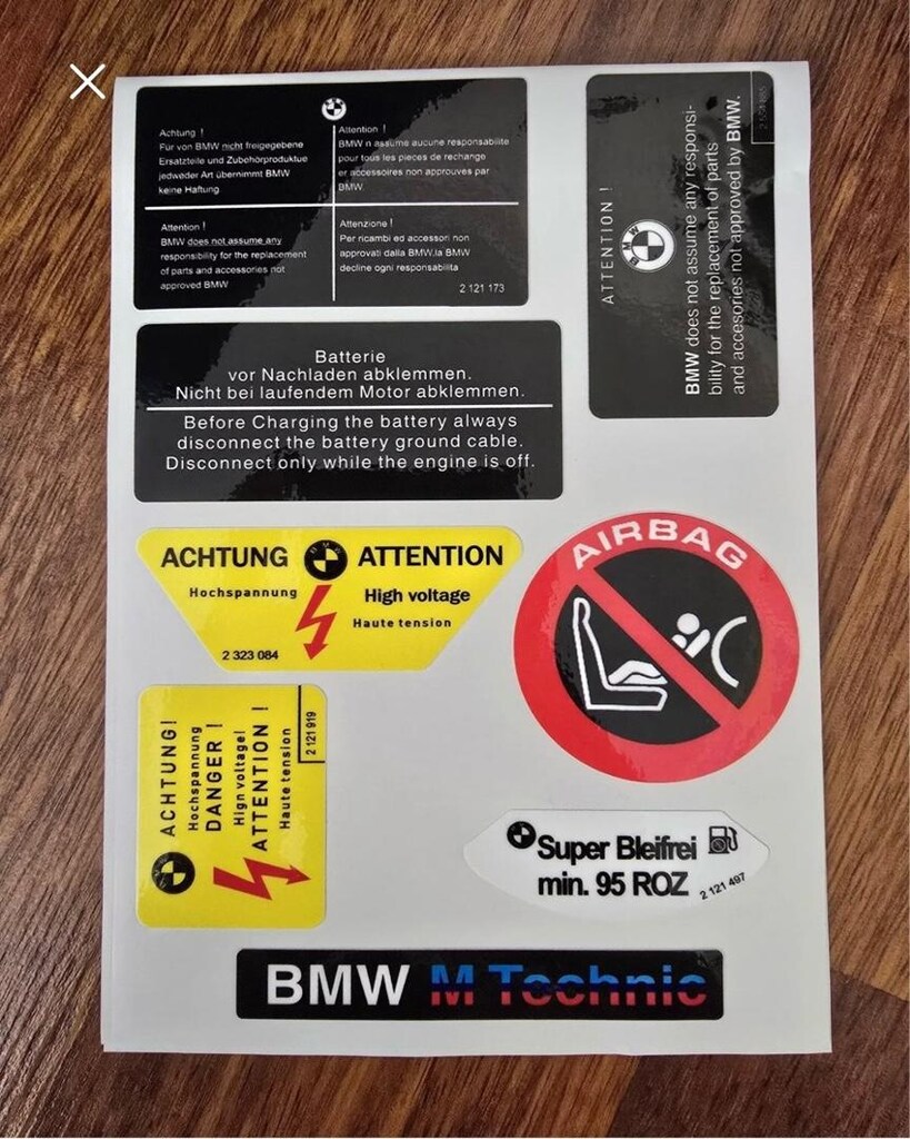 BMW E36 STİCKER ETİKET TAKIMI - 2