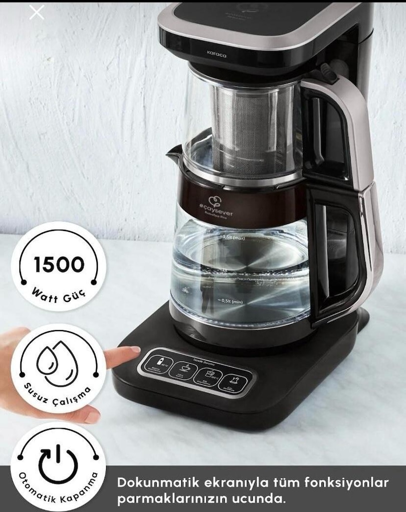 karaca Çaysever Robotea Pro Connect 4 in 1 konuşan cam çay makinesi - 5