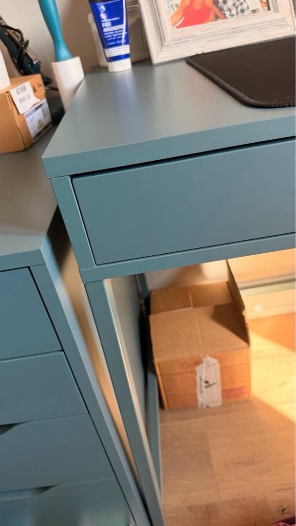 IKEA ALEX Çalışma Masası 132x58 cm Turkuaz (Grey Turquoise) – Çok Temi - 2
