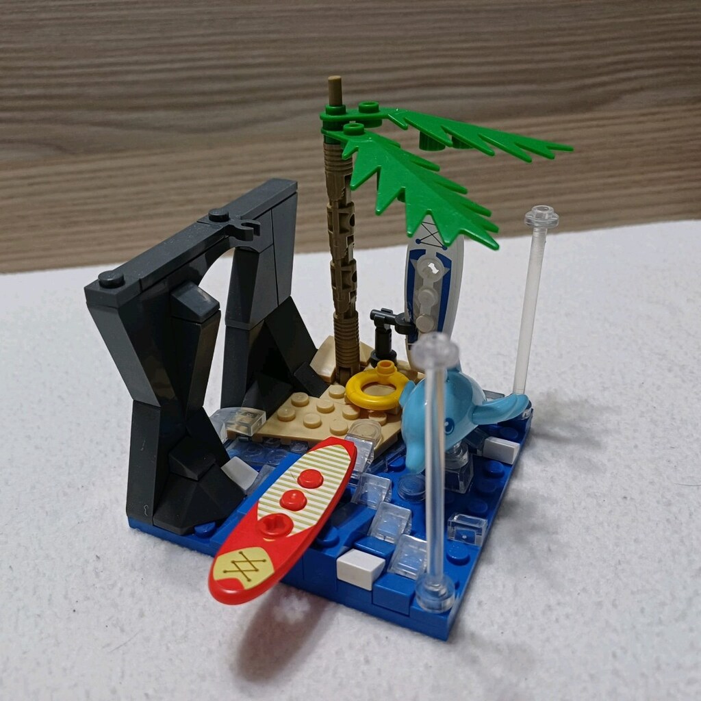 Lego Uyumlu Sörf Adayı & Yunus Temalı Yapı Seti (101 Parça - Eksiksiz - 5