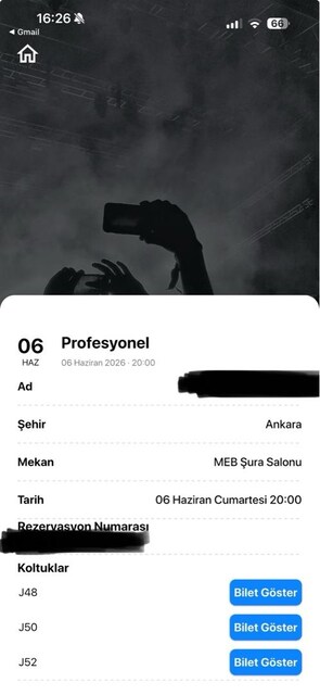 Profesyonel Ankara MEB Şura Salonu 3 Bilet