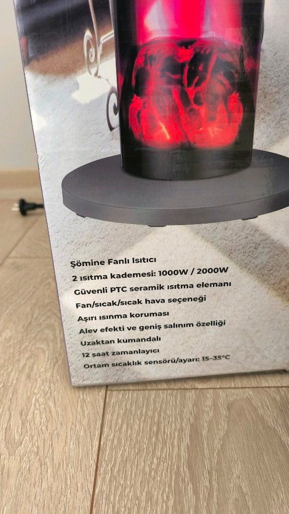 2yıl Garantili Şömineli Efektli Kule Tipi Dikey Isıtıcı 2000w - 13