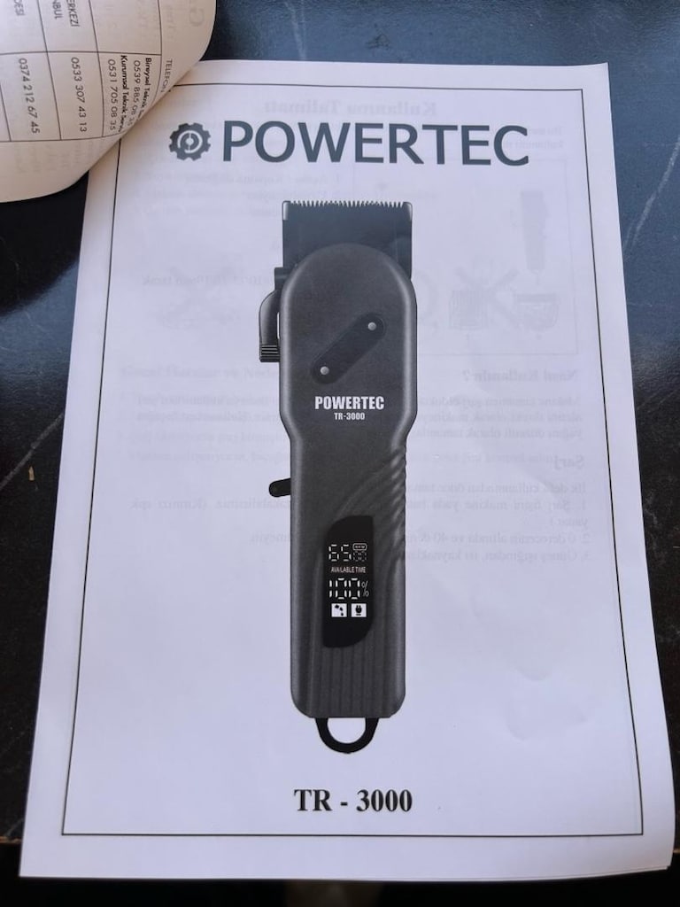 SIFIR - Powertec TR-3000 Saç Sakal Tıraş Makinesi (Garantili/Faturalı - 9