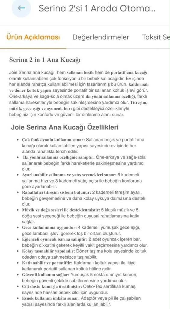 Joie Serina 2si 1arada otomatik sallanan titreşimli ana kucağı - 9