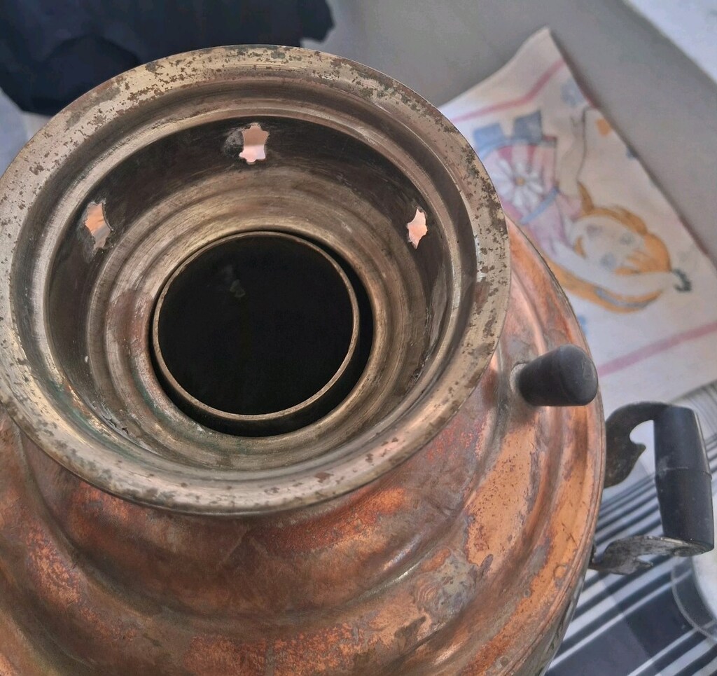 50 senelik Sapa sağlam Orjinal Erzincsn bakır Semaver - 6