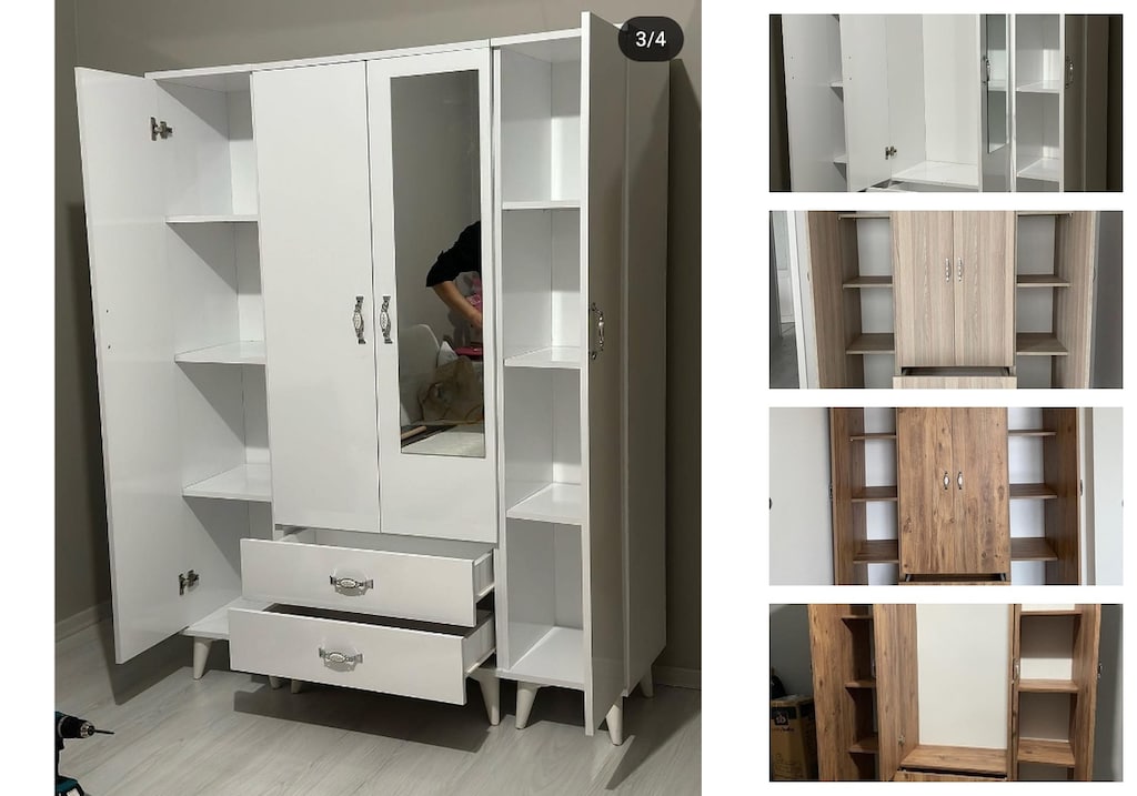 4 kapaklı elbise dolabı rkwtpnthcw - 3