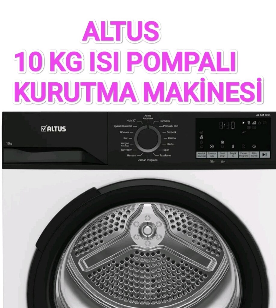 ALTUS 1054E 10KG ISI POMPALI KURUTMA MAKİNESİ A++ENERJİ TÜKETİMİ SIFIR - 3