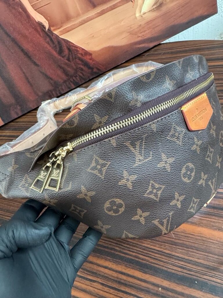 Monogram Desen Deri Detaylı Fermuarlı Bel ve Göğüs Çantası - 8