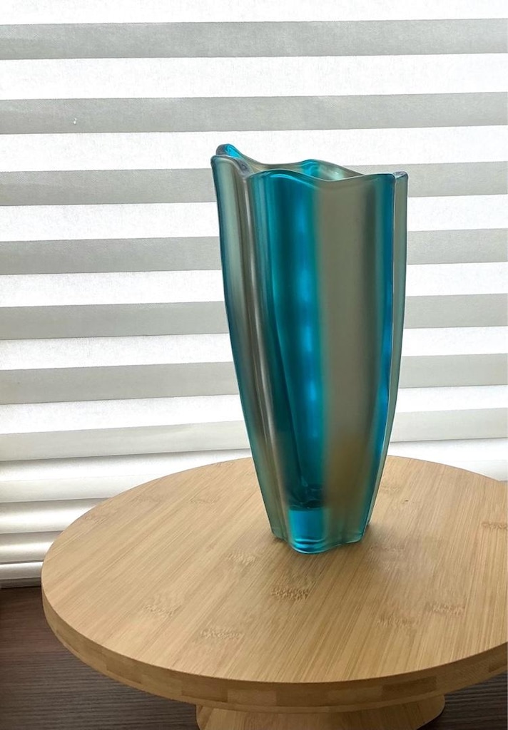 turkuaz cam vazo-24 cm - 2