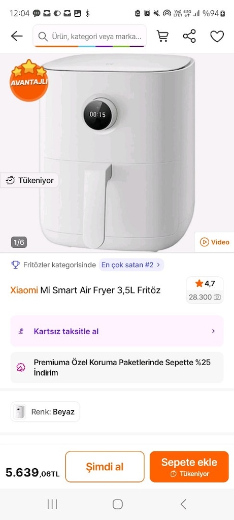 Xiaomi Mi Smart Air Fryer 3,5 - 4